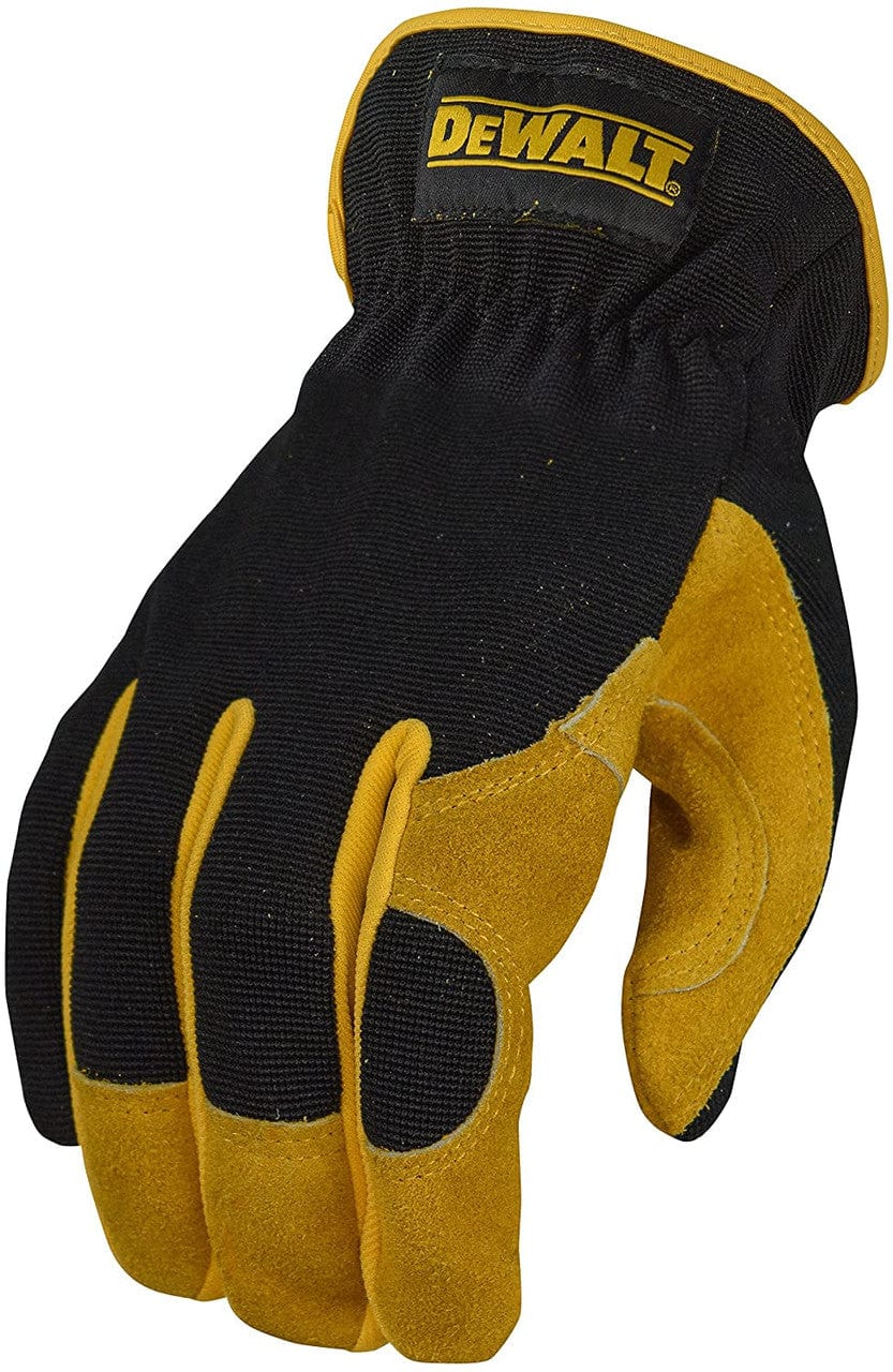 DeWalt DPG216 Split Cowhide Leather Palm Hybrid Gloves Back of Hand View