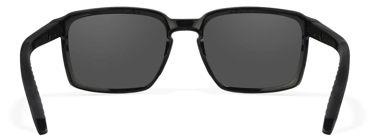 Wiley X Alfa Safety Sunglasses with Black Frame and Captivate Polarized Grey Lens AC6ALF18 - Back View
