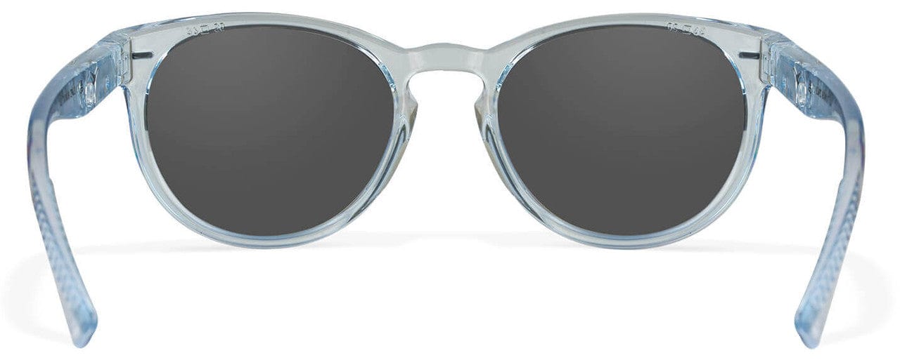 Wiley X Covert Safety Sunglasses with Crystal Sapphire Frame and Captivate Polarized Blue Mirror Lens AC6CVT09 - Back View