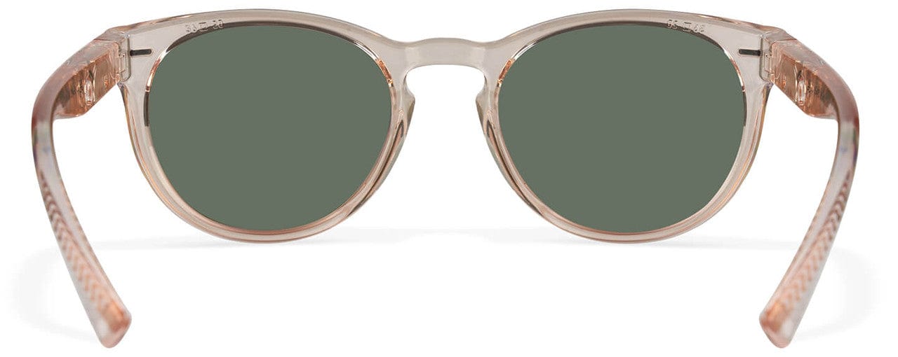 Wiley X Covert Safety Sunglasses with Crystal Blush Frame and Captivate Polarized Rose Gold Mirror Lens AC6CVT10 - Back View