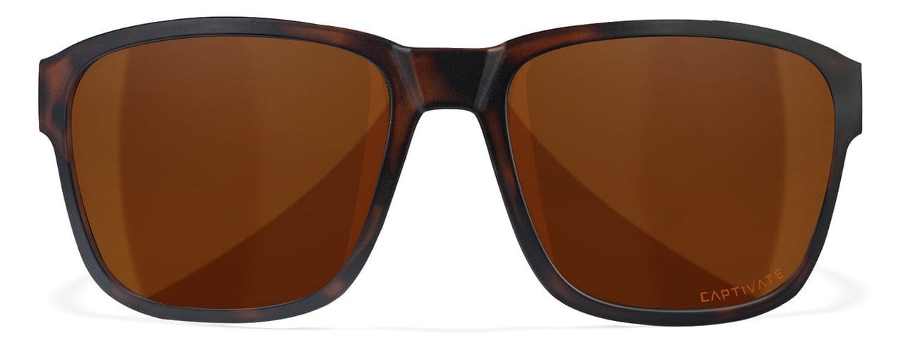 Wiley X Trek Safety Sunglasses with Brown Frame and Captivate Polarized Copper Lens AC6TRK06 - Front View