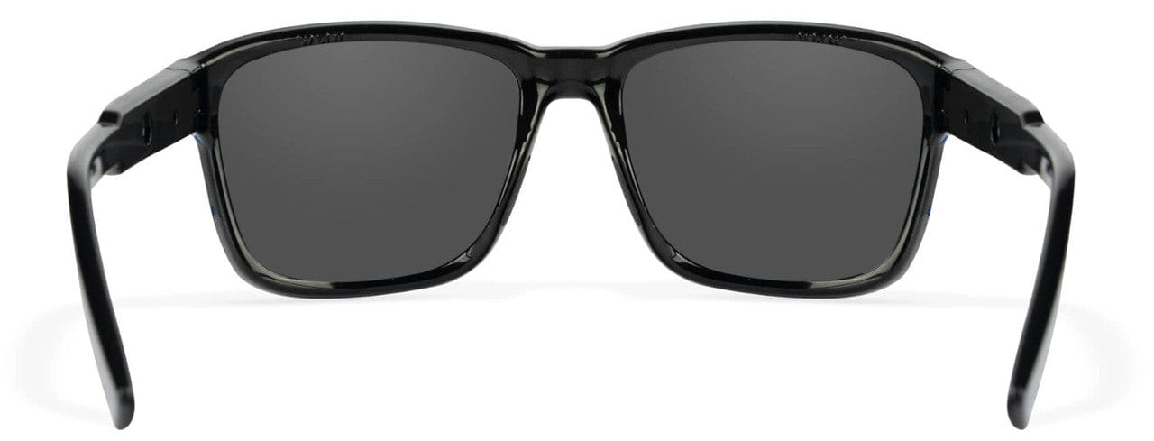 Wiley X Trek Safety Sunglasses with Black Frame and Captivate Polarized Grey Lens WX-AC6TRK18 - Back View