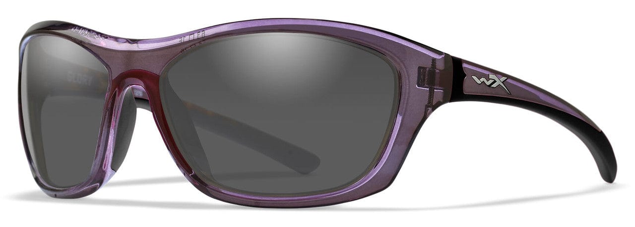 Wiley X Glory Safety Sunglasses with Dark Crystal Purple Frame and Smoke Grey Lens