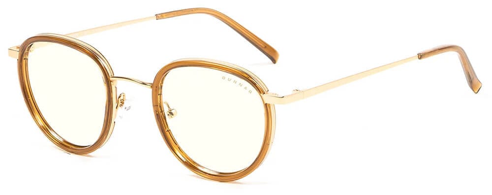Gunnar Atherton Computer Glasses with Satin Gold Frame and Clear Lens