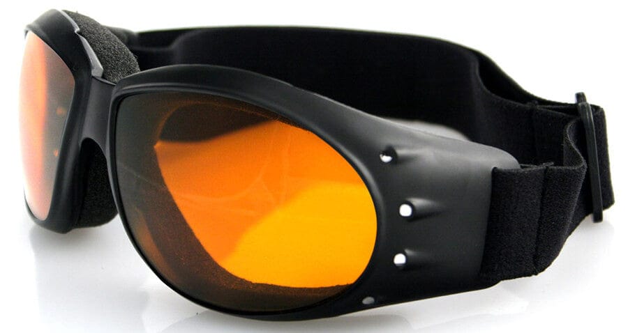 Bobster Cruiser Motorcycle Goggles with Black Frame and Amber Anti-Fog Lens