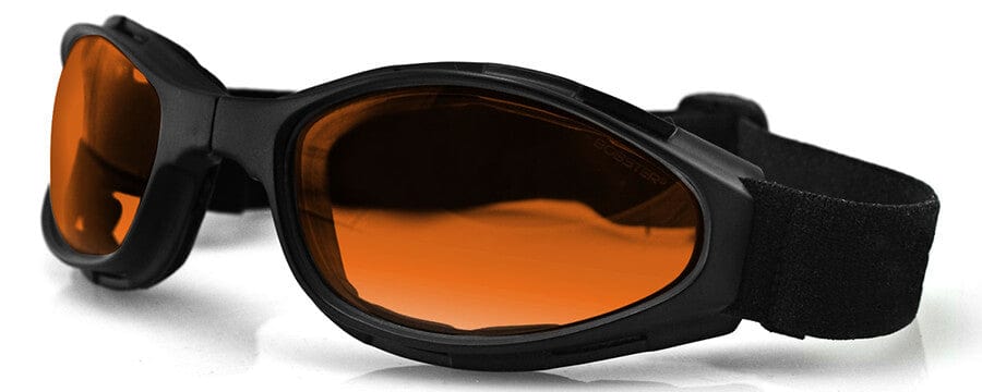 Bobster Crossfire Folding Goggle with Black Frame and Amber Lens
