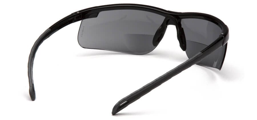 Pyramex Ever-Lite Reader Safety Glasses with Black Frame and Gray H2MAX Anti-Fog Lens - Back View