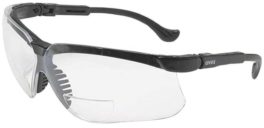 Uvex Genesis Readers Safety Glasses Black Frame Clear Ultra-Dura Lens