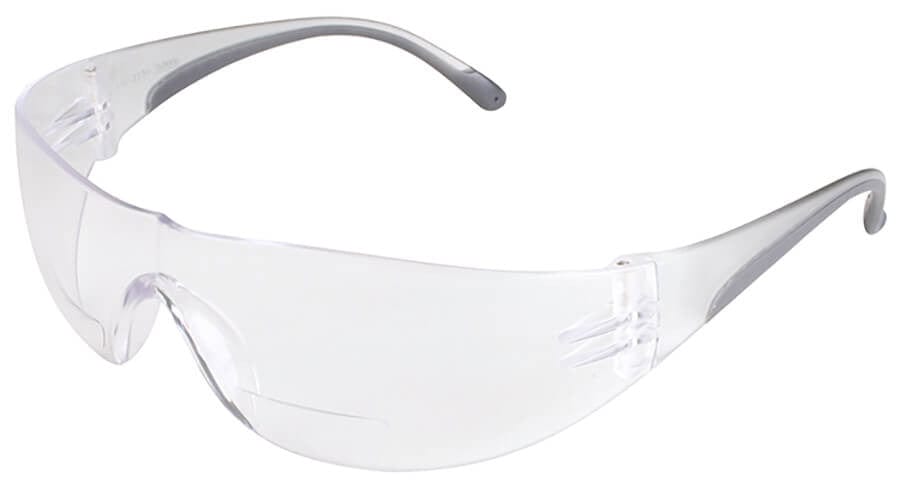 Bouton Zenon Z12R Bifocal Safety Glasses with Black Temple Trim and Clear Lens