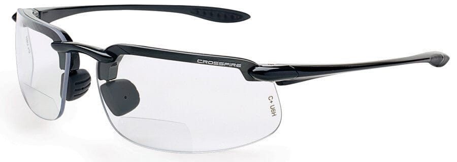 Crossfire ES4 Bifocal Safety Glasses with Pearl Gray Frame and Clear Lens