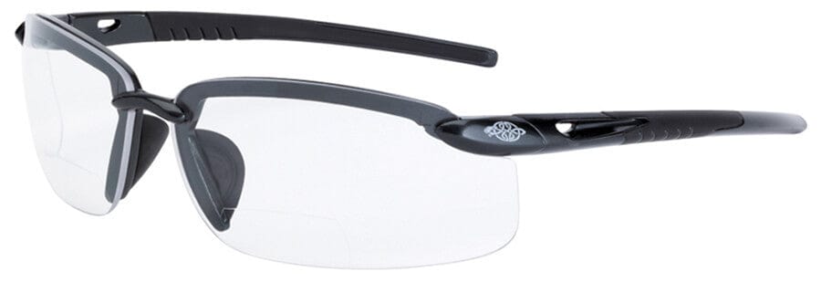 Crossfire ES5 Bifocal Safety Glasses with Pearl Gray Frame and Clear Lens