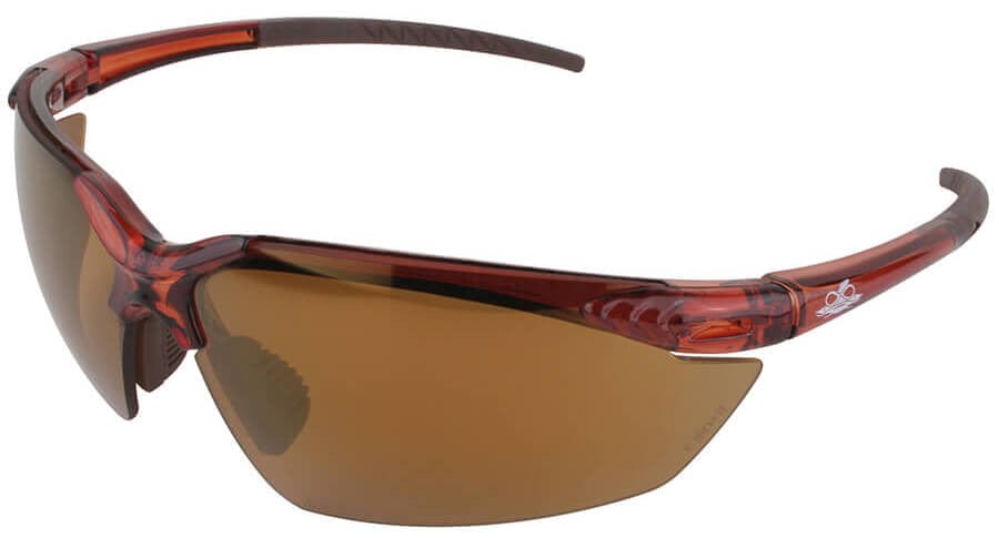 Bullhead Mojarra Safety Glasses with Crystal Brown Frame and Polarized Precision Brown Lens BH11711