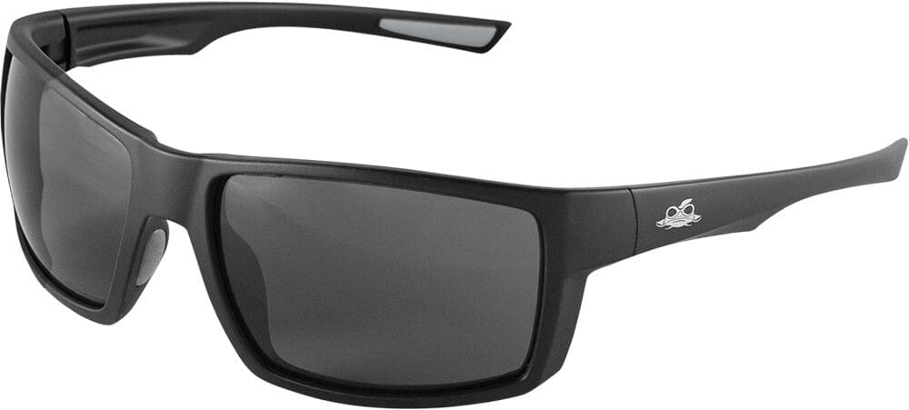 Bullhead Sawfish Safety Glasses with Black Frame and Smoke Anti-Fog Lens BH2663AF