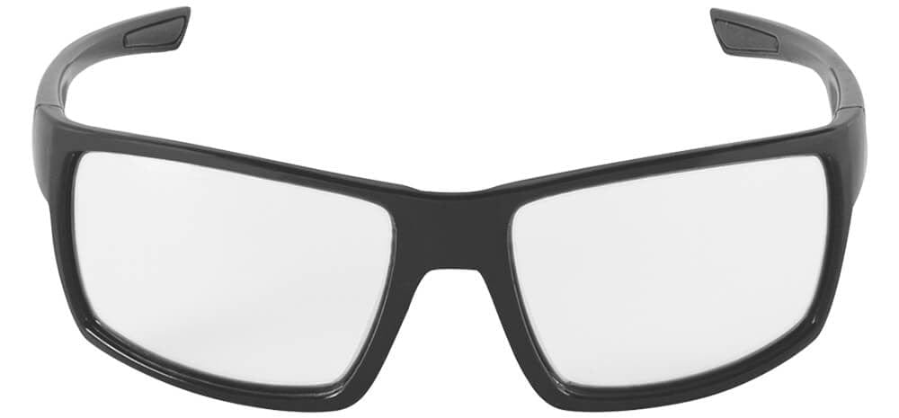 Bullhead Pompano Safety Glasses with Black Frame and Clear Anti-Fog Lens BH2761AF - Front View