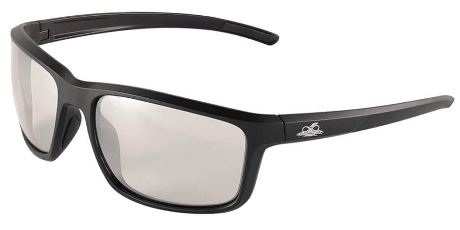Bullhead Pompano Safety Glasses with Black Frame and Indoor-Outdoor Anti-Fog Lens BH2766AF