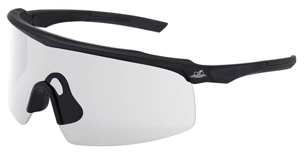 Bullhead Whipray Safety Glasses with Black Frame and Clear Anti-Fog Lens BH3261AF