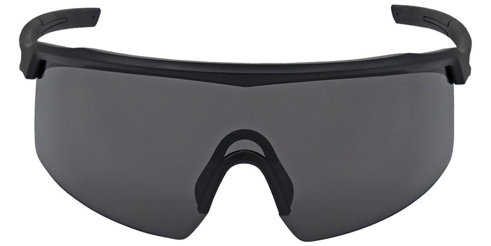 Bullhead Whipray Safety Glasses with Black Frame and Gray Anti-Fog Lens BH3263AF - Front View