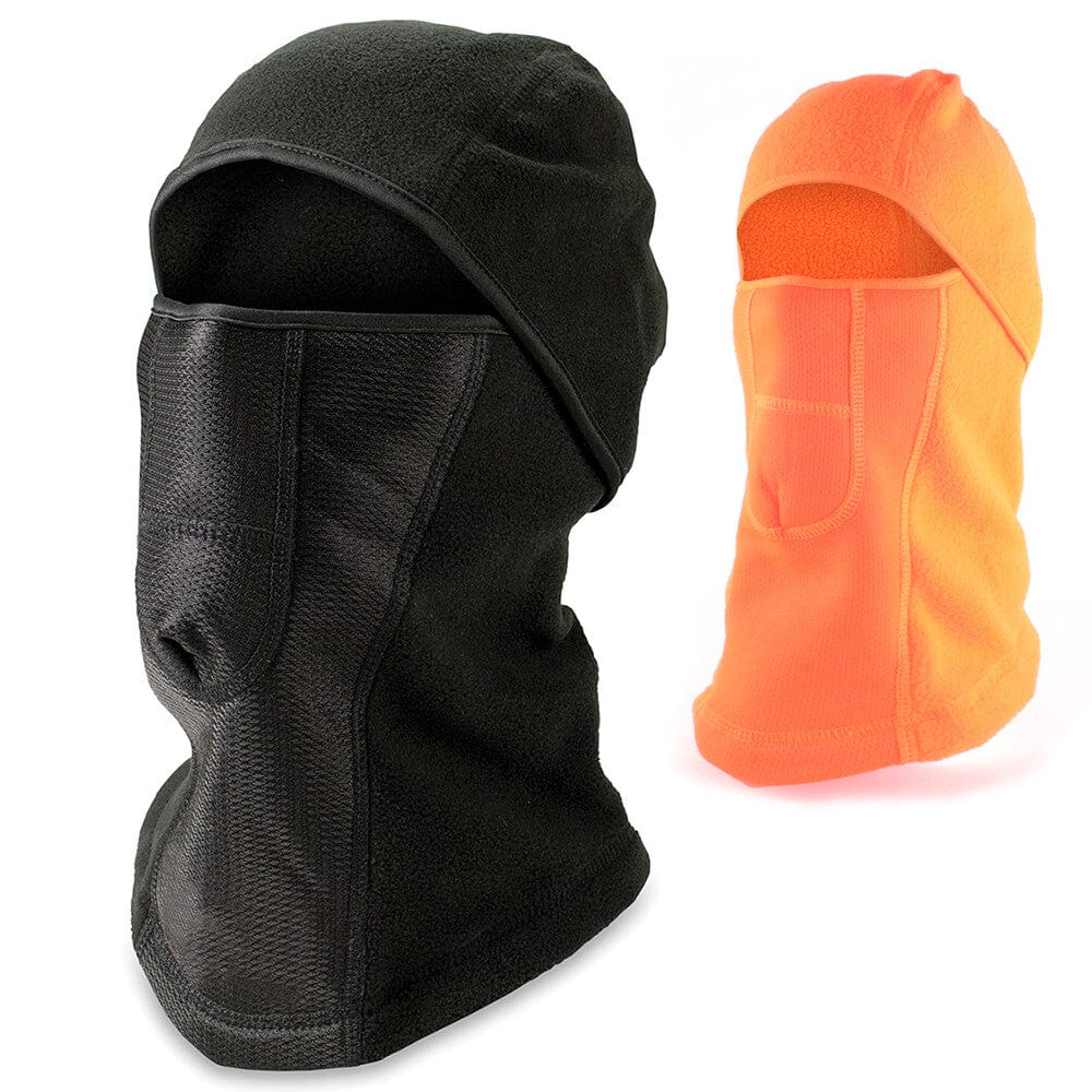 Pyramex Balaclava Cold Weather Fleece Face Mask - Black & Hi-Vis Orange