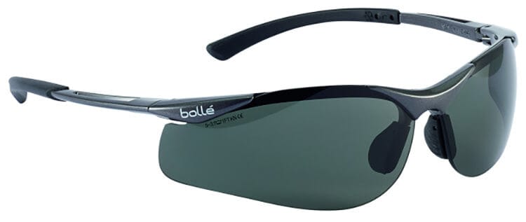 Bolle Contour Safety Glasses with Gunmetal Frame and Polarized Smoke Lens