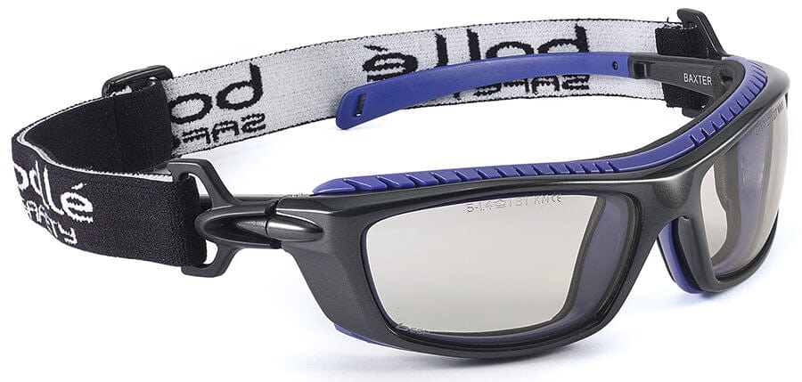 Bolle Baxter Safety Glasses with Black Frame, Strap and CSP Platinum Anti-Fog Lens
