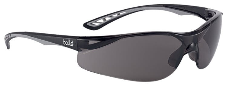 Bolle Iluka Safety Glasses with Black/Gray Temples and Smoke Anti-Fog Lens