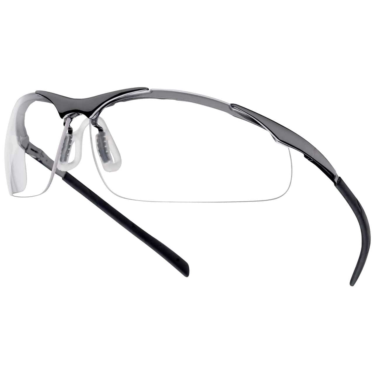 Bolle Contour Metal Safety Glasses with Clear Anti Fog Lens