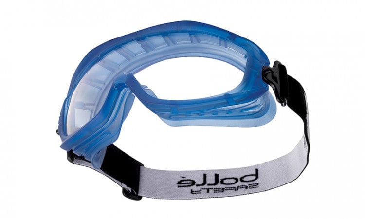 Bolle 40092 Atom Safety Goggle with Blue Frame and Clear Anti-Fog Lens