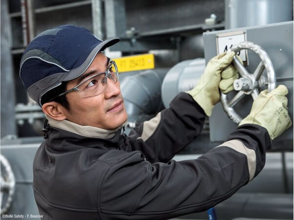 Worker Wearing Bolle Silium Safety Glasses