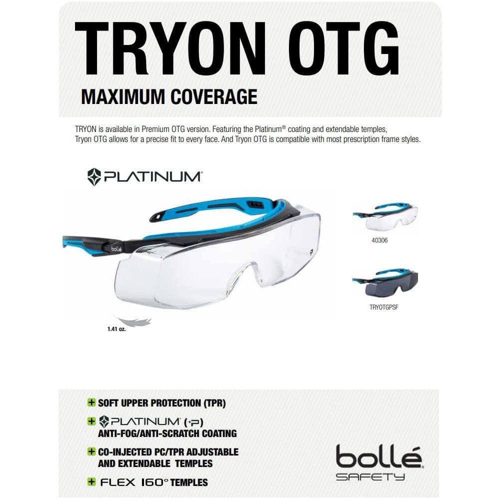 bolle goggles otg Bolle Tryon OTG Safety Glasses with Clear Anti-Fog Lens