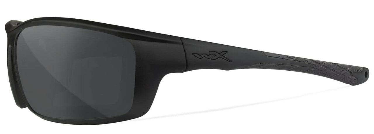 Wiley X Grid Safety Sunglasses with Black Frame and Grey Lens CCGRD01 - Left View
