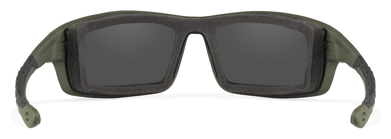 Wiley X Grid Safety Sunglasses with Green Frame and Captivate Polarized Grey Lens  CCGRD08 - Back View