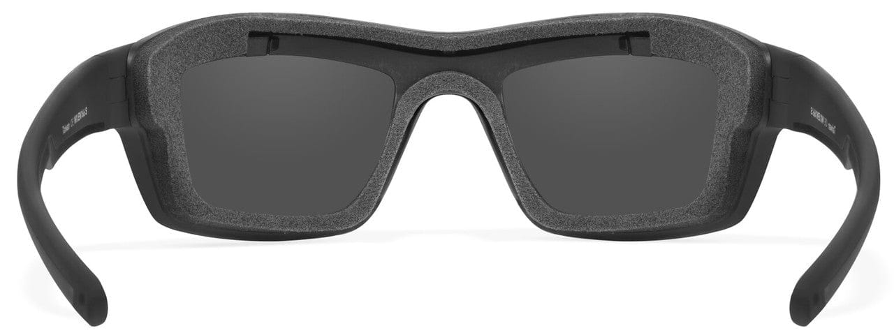Wiley X Ozone Safety Glasses with Black Foam-Padded Frame and Captivate Polarized Grey Lens CCOZN08 - Back View