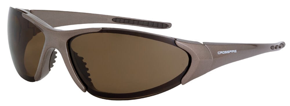 Crossfire Core Safety Glasses with Mocha Brown Frame and Polarized Brown Lens 181813
