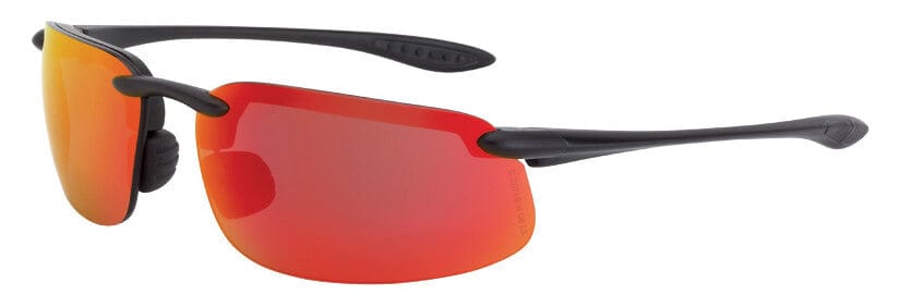 Crossfire ES4 Safety Glasses with Matte Black Frame and HD Red Mirror Lens