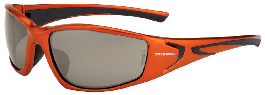 Crossfire RPG Safety Glasses with Burnt Orange Frame and HD Demi-Copper Mirror Lens