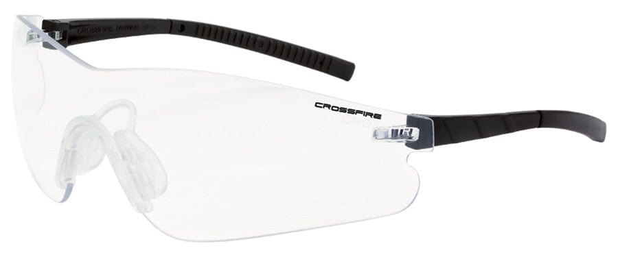 Crossfire Blade Safety Glasses Black Temples Clear Anti-Fog Lens 3024AF