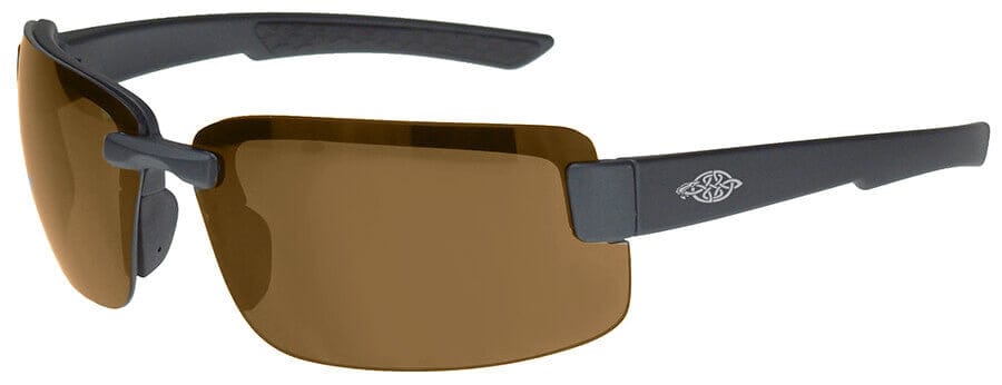 Crossfire ES6 Safety Glasses with Matte Black Frame and Polarized Brown Lens
