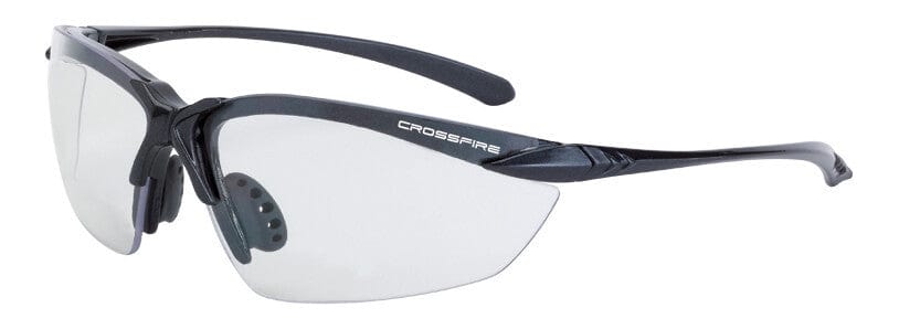 Crossfire Sniper Safety Glasses with Shiny Pearl Gray Frame and Indoor-Outdoor Lens