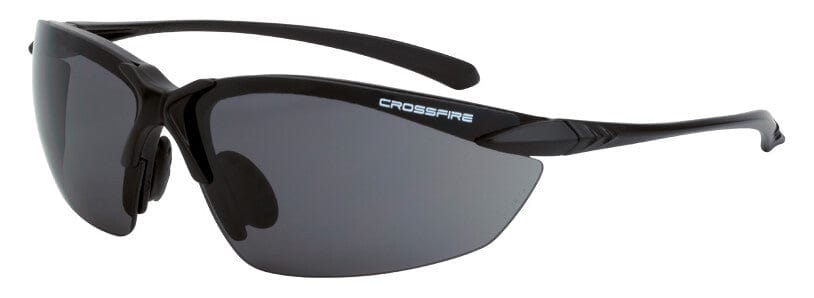 Crossfire Sniper Safety Glasses with Matte Black Frame and Smoke Lens