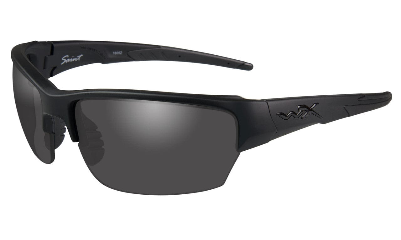 Wiley X Saint Safety Sunglasses with Matte Black Frame and Smoke Gray Lenses CHSAI08