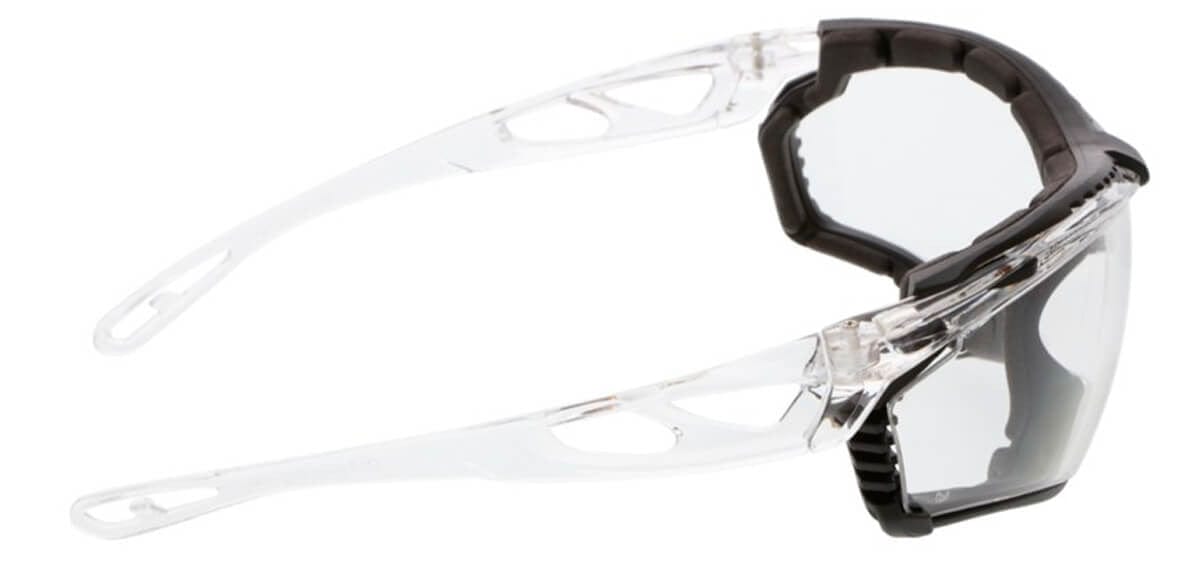Crews Checklite CL5 Safety Glasses with Foam Gasket and Clear Anti-Fog Lens CL510PF - Side View