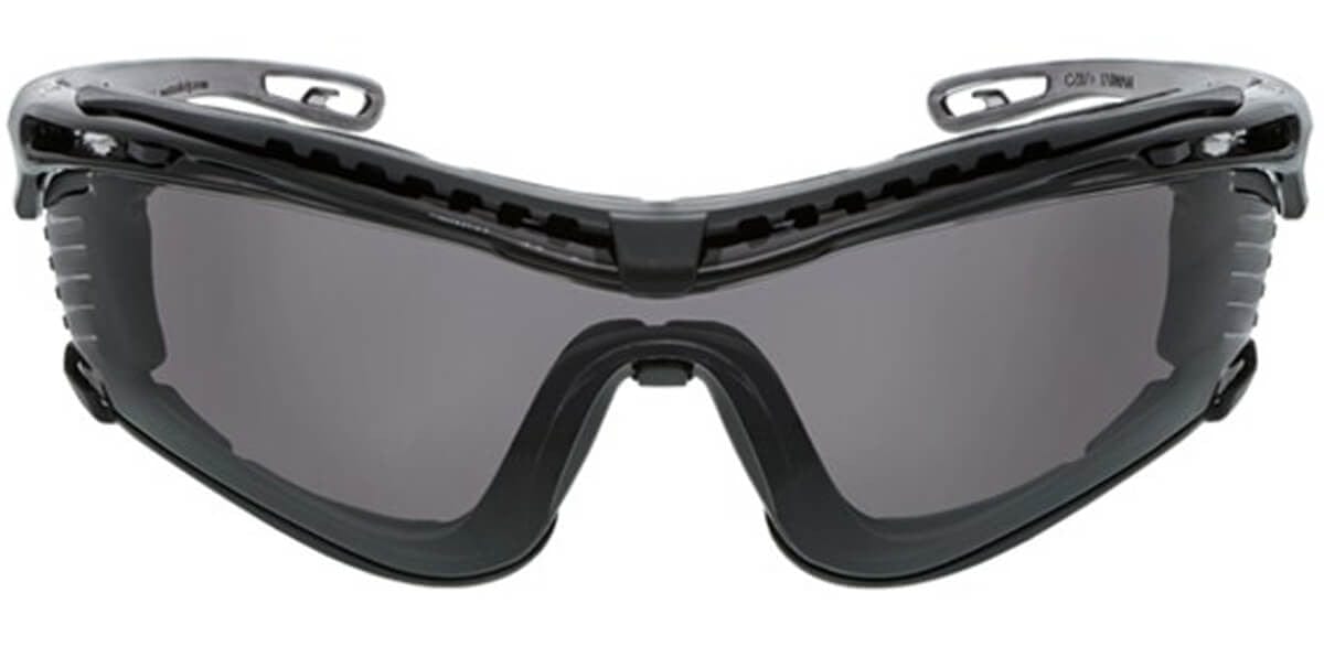 Crews Checklite CL5 Safety Glasses with Foam Gasket and Gray MAX6 Anti-Fog Lens CL512PF - Front View