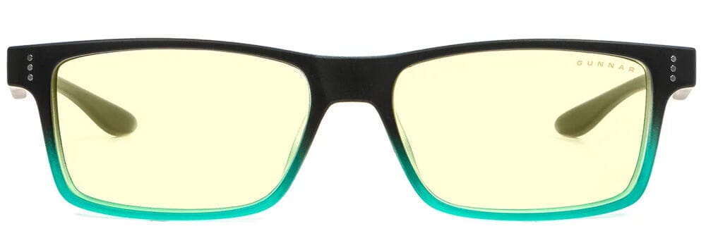 Gunnar Cruz Computer Glasses with Onyx Teal Frame and Amber Lens - Front