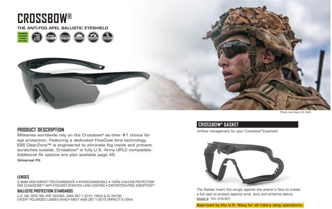 ESS Crossbow 2X Ballistic Safety Glasses Kit