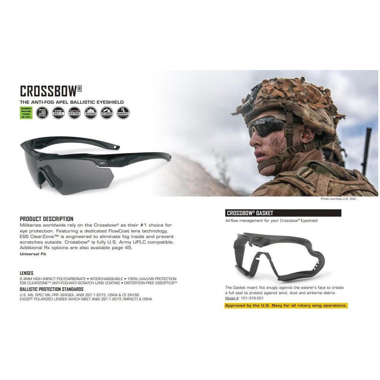 ESS Crossbow 2X Ballistic Safety Glasses Kit