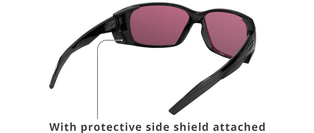EnChroma Summit Color Blind Safety Glasses with Cx3 Outdoor Sun SP Lens Cx3-PT-SUM-BK-PL - Back View with Side Shields