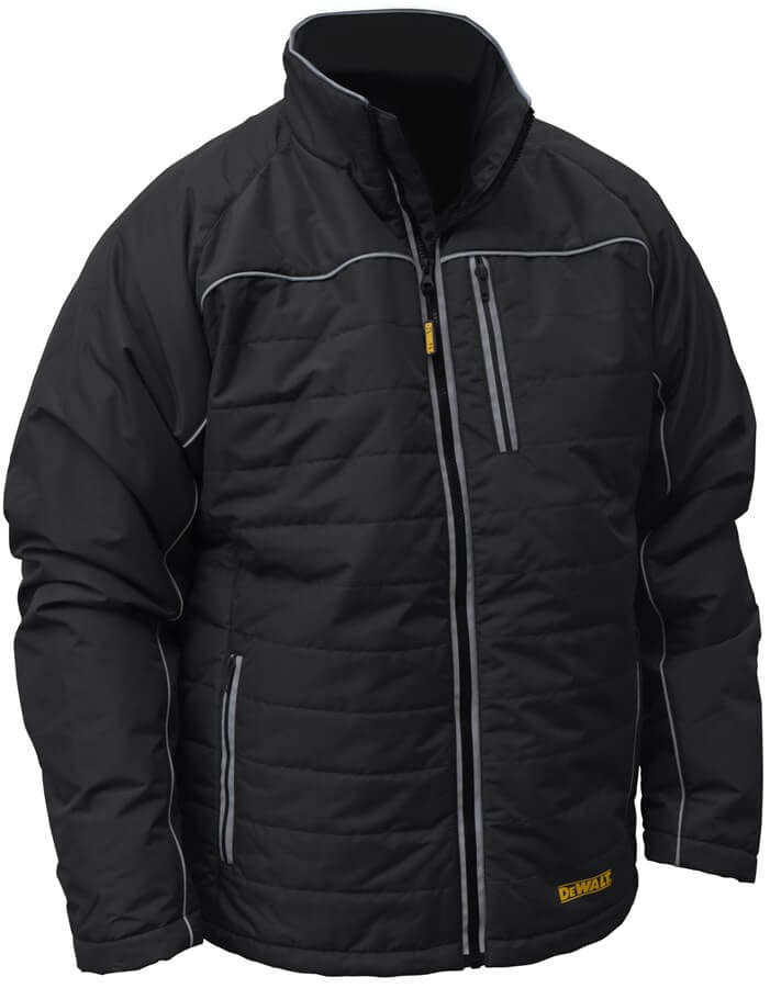 DEWALT DCHJ075D1 Unisex Heated Quilted Soft Shell Jacket With Battery & Charger Front View