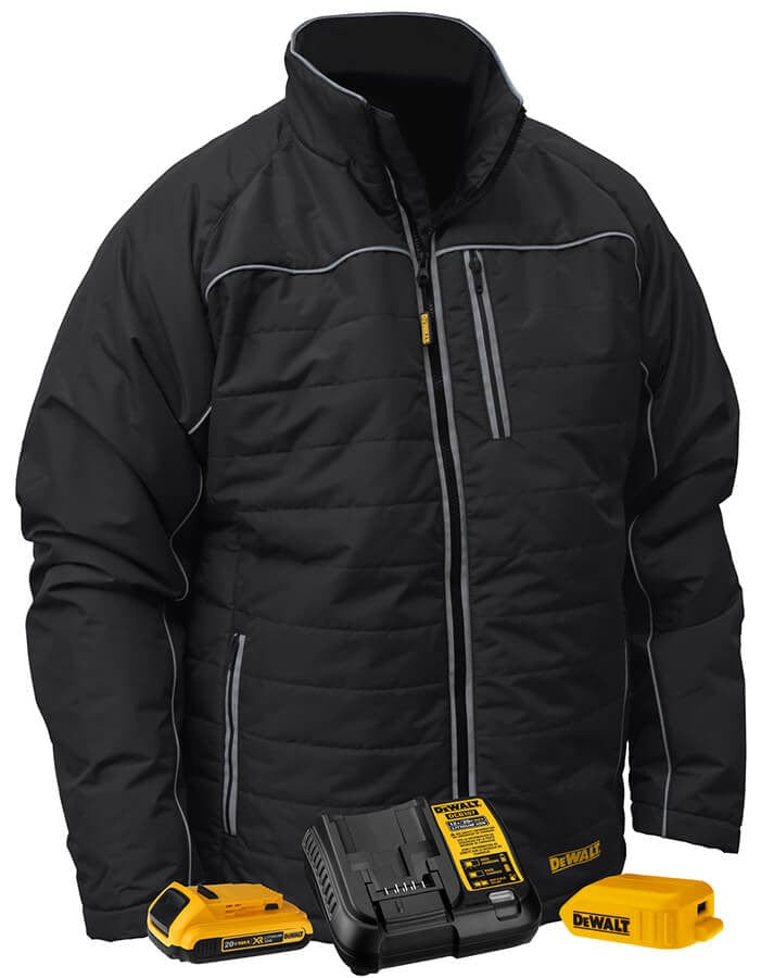 DEWALT DCHJ075D1 Unisex Heated Quilted Soft Shell Jacket With Battery & Charger