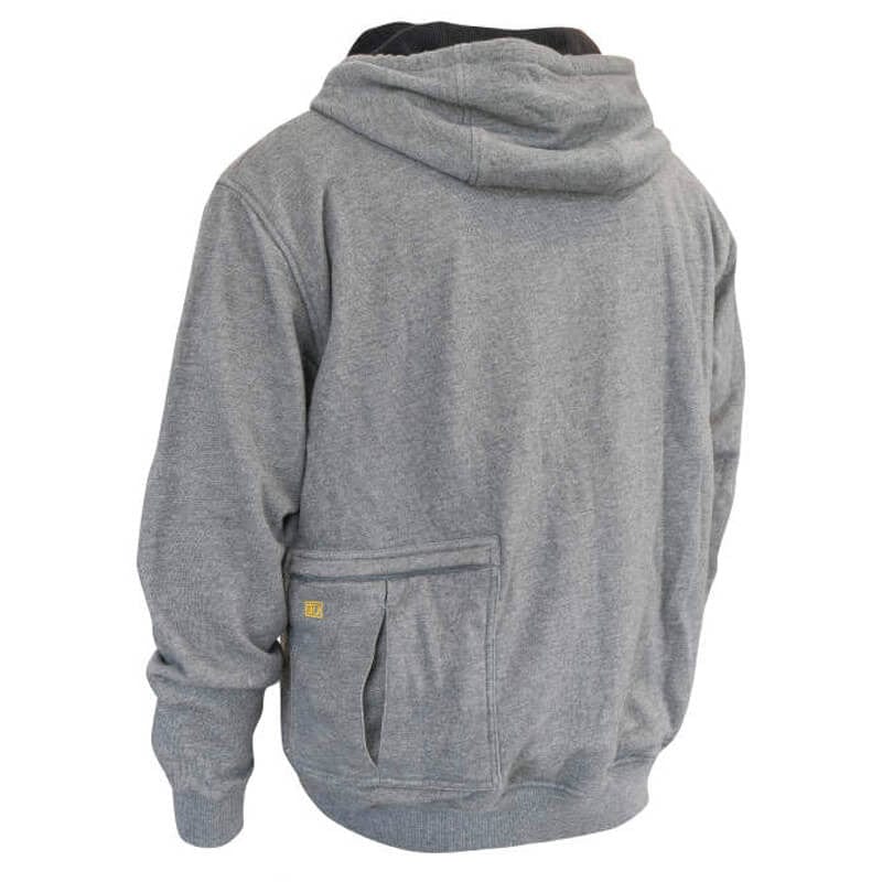 DEWALT DCHJ080B Unisex Heated French Terry Cotton Hoodie Heather Gray Without Battery - Back View