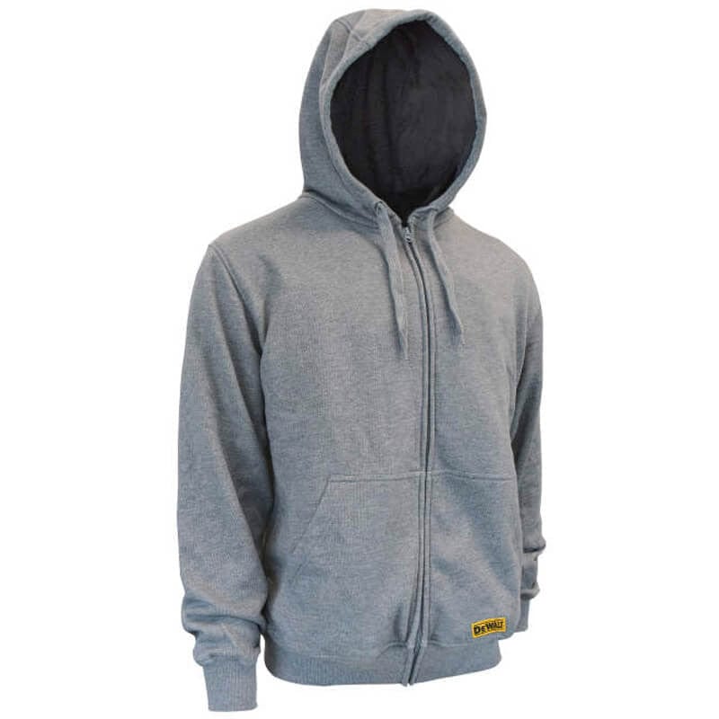 DEWALT DCHJ080B Unisex Heated French Terry Cotton Hoodie Heather Gray Without Battery